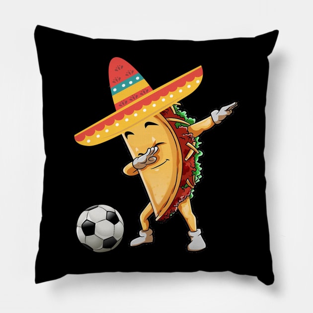 Dabbing soccer taco dab Pillow by Antoniusvermeu