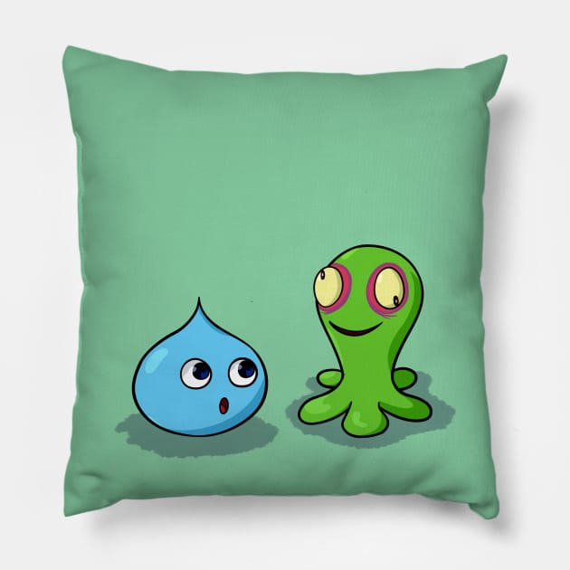 Slime Buddies Pillow by tastelesssandwiches