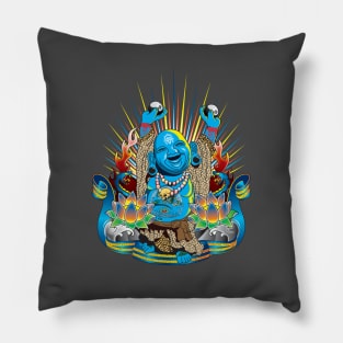 Happy Kustom Kulture Buddha Pillow