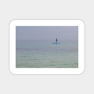 Paddle boarder in the sea off the Isle of Herm, Channel Islands Magnet