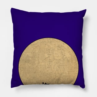 Moon Map with Lunar Landing Module Pillow