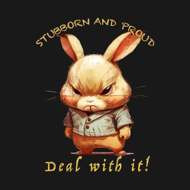 Rabbit Stubborn Deal With It Cute Adorable Funny Quote by Cubebox