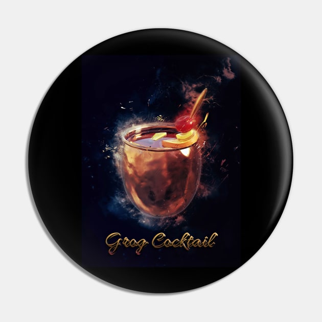 Grog Cocktail Drink Happy Hour Party Pin by Boehm Graphics