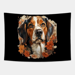 Foxhound Dog Floral Cottagecore Tapestry