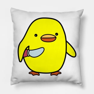 Duck With Knife Meme Pillow