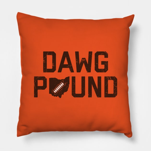 Dawg Pound - Orange Pillow by KFig21