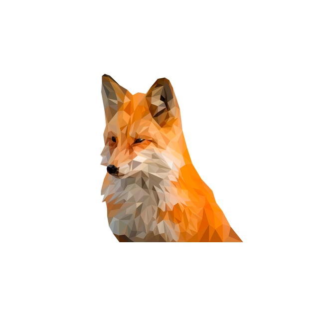Red fox in low poly geometric design by Montanescu