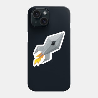 Cute Metal Rocket Ship Phone Case