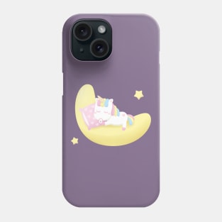 Cute Baby Unicorn Sleeping On The Moon Phone Case