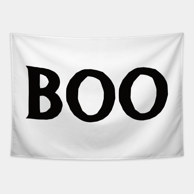 BOO Minimalist Scary Halloween Tapestry by lucidghost