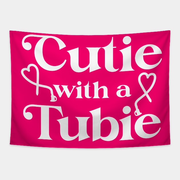 Cutie With A Tubie Feeding Tube Awareness G-button G-tube Tapestry by ArtsyTshirts