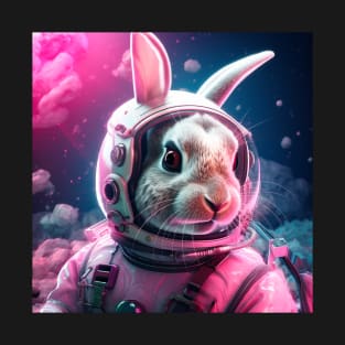 Vaporwave Retrowave Synthwave Bunny - Astronaut - Rabbit - Space Fantasy Illustration T-Shirt