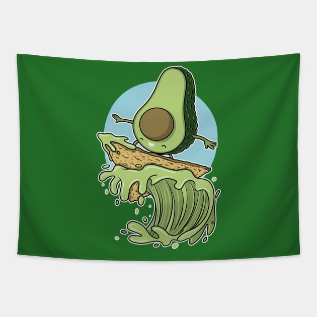 AVOCADO SURFER Tapestry by FernandoSala