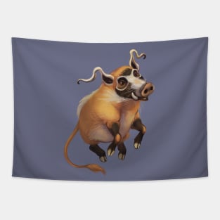 Prancing River Boar Tapestry