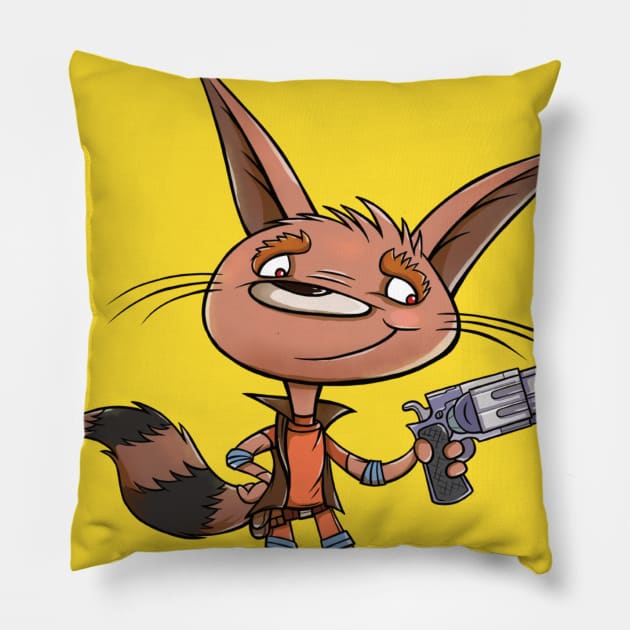 Rocket Raccoon ready up! Pillow by spartacomargioni