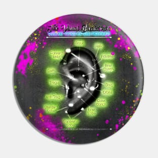 Neon Ear Piercing Chart Pin