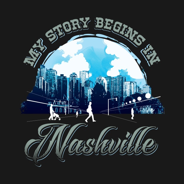 Nashville Tennessee Skyline Tshirt for Men, Women, & Kids by bamalife