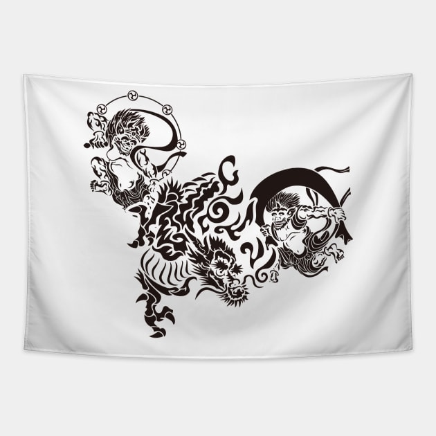 Fujin & Raijin & Dragon Tapestry by CRAZYMAN