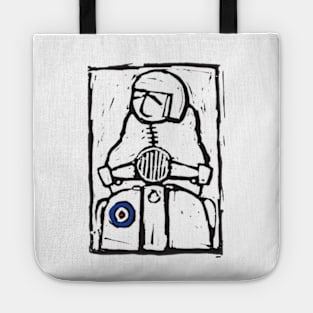 Classic Retro, Vintage,  Scooter, Scooterist, Scootering, Scooter Rider, Mod Art Tote