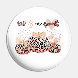 Fall is My Favorite with Leopard Pumpkins in Pink Pin