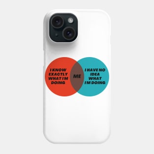 Funny Venn Diagram of Me I know exactly what I’m doing - I have no idea what I’m doing Phone Case