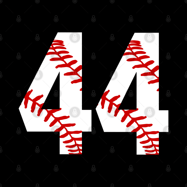 Baseball Number 44 #44 Baseball Shirt Jersey Favorite Player Biggest Fan by TeeCreations