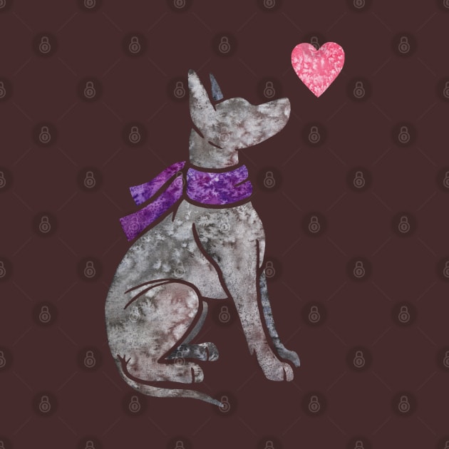 Xoloitzcuintle (Mexican Hairless Dog) by animalartbyjess