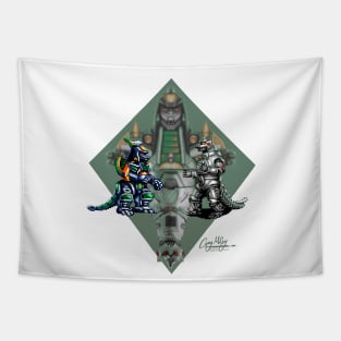 Mechagodzilla VS Dragonzord Tapestry