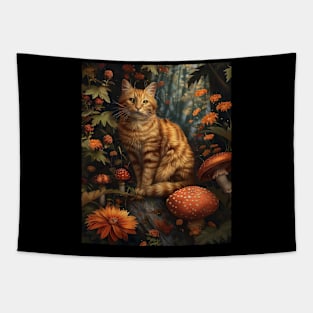 Cottagecore Aesthetic Cat Mornings Tapestry