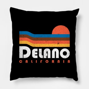 Delano California - Retro Vintage design Pillow