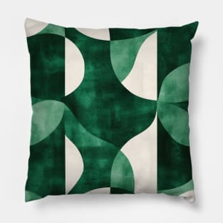 Emerald Green Geometric Pattern Pillow