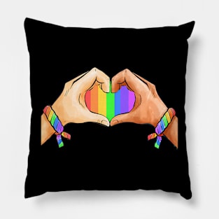 Gay Pride Clothing LGBT Flag Heart Unity Pillow