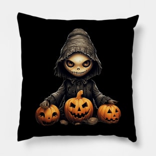 Evil Pumpkin Doll Halloween Pillow