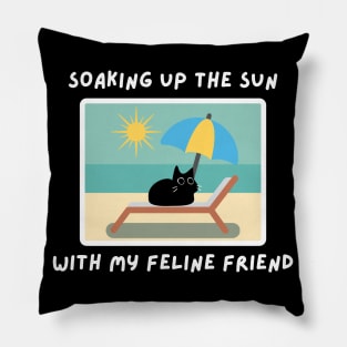 SOAKING UP THE SUN WITH MY FELINE FRIEND 2 Pillow