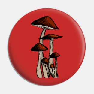 Mushroom Family Pin