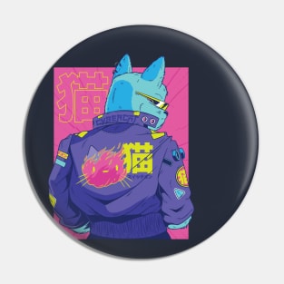 Cyberpunk Anime Cat Pin