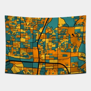 Plano Map Pattern in Orange & Teal Tapestry