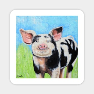 Happy Pig Painting Magnet