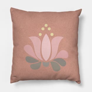 serene lotus flower in pink clay Pillow