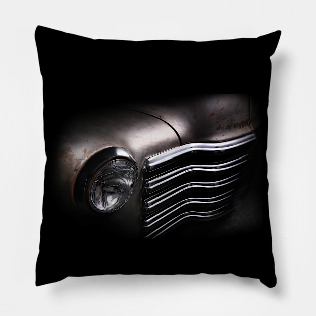 Bare Metal 1952 Chevy 3100 detail Pillow by mal_photography