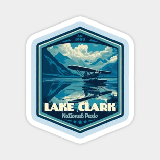 Lake Clark National Park Vintage WPA Style National Parks Art Magnet