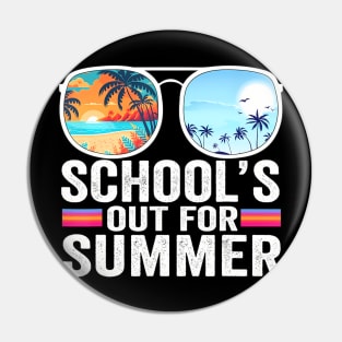 Schools Out For Summer Glasses  Of School Teacher Pin