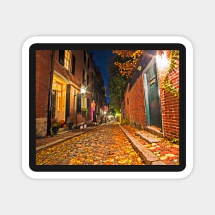 Acorn Street Autumn Boston Mass Street Magnet