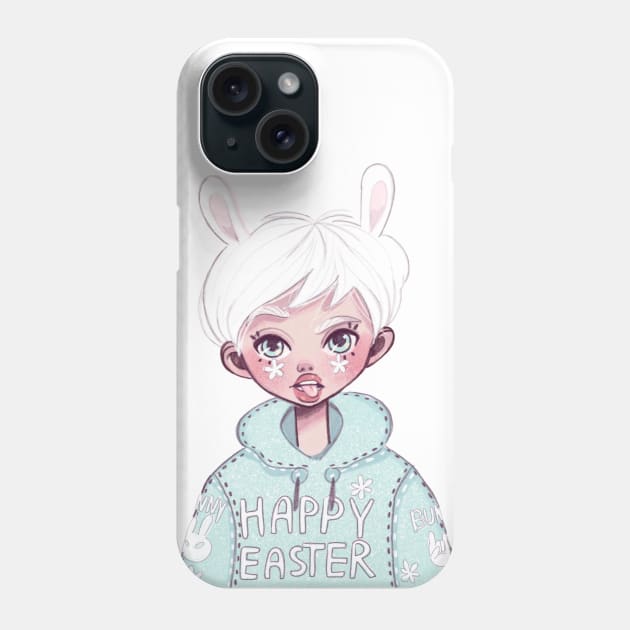 Easter Bunny Girl Phone Case by Alina.soul.notes