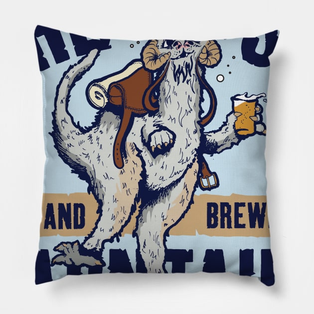 The Tipsy Tauntaun Pillow by MindsparkCreative