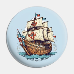 Scandinavian ship Men Women Vintage Pin