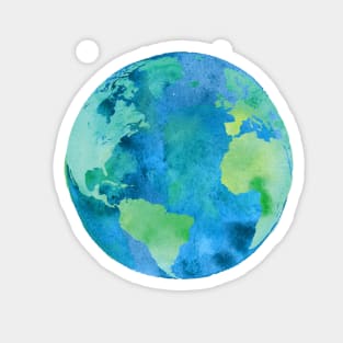 Planet Earth Watercolor Magnet