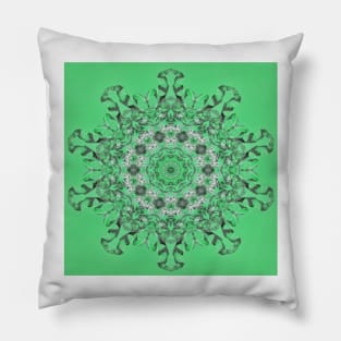 Kaleidoscope of mint green icicles Pillow