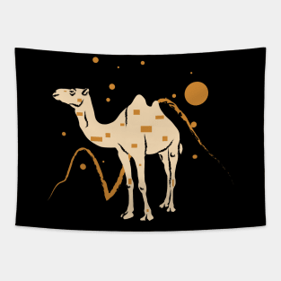 Camel and Desert at Night Tapestry