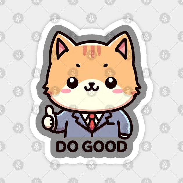 DO GOOD Cat Office Worker Magnet by Plushism